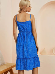 Polka Dot Ruffle Hem Mini Cami Dress OutfitFlow