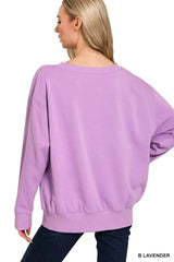 Zenana Fleece Boat Neck Sweatshirt OutfitFlow