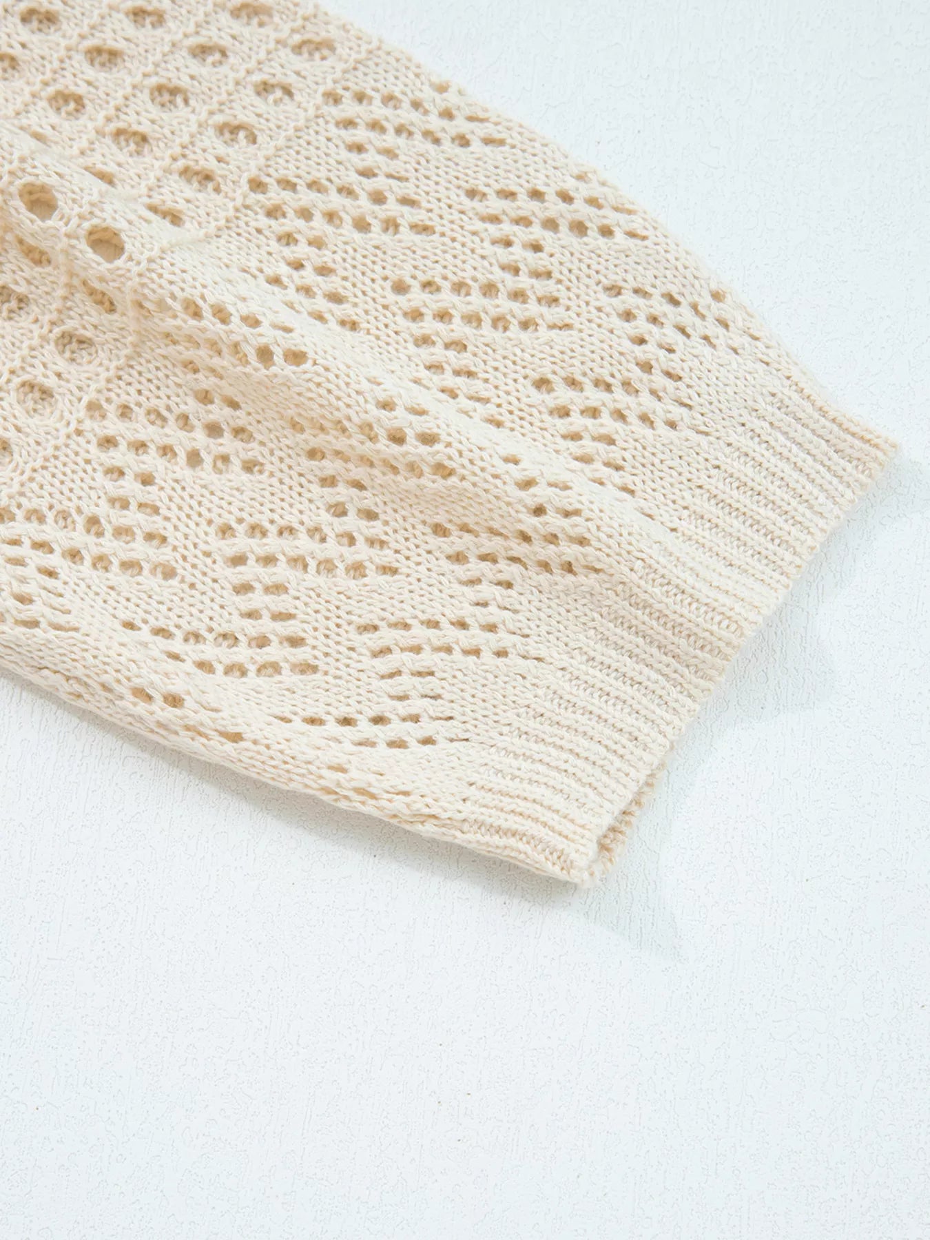 Hollowed Knit Open Front Cardigan OutfitFlow