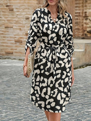 Printed Notched Midi Dress OutfitFlow