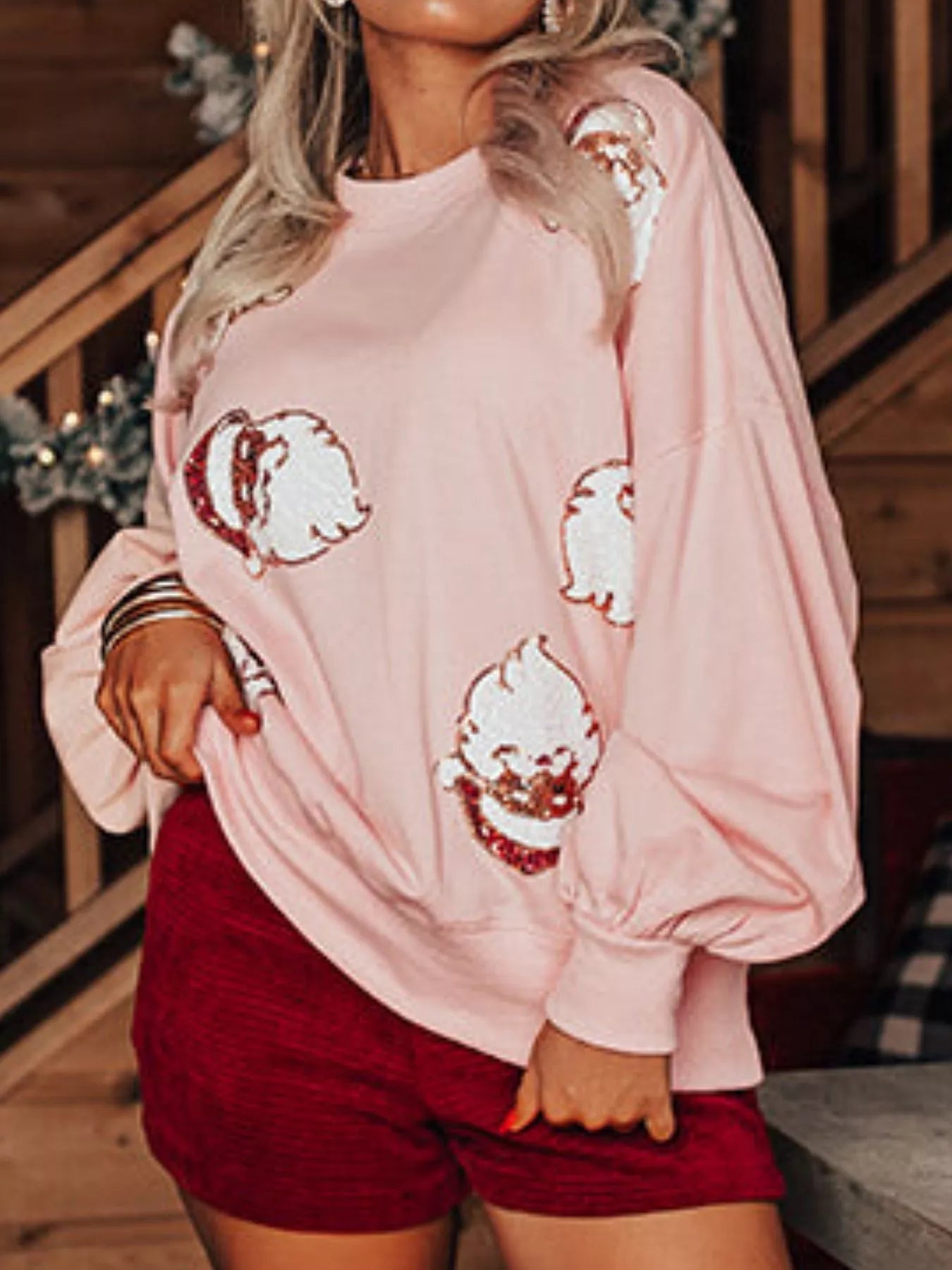 Christmas Santa Long Sleeve Sweatshirt OutfitFlow