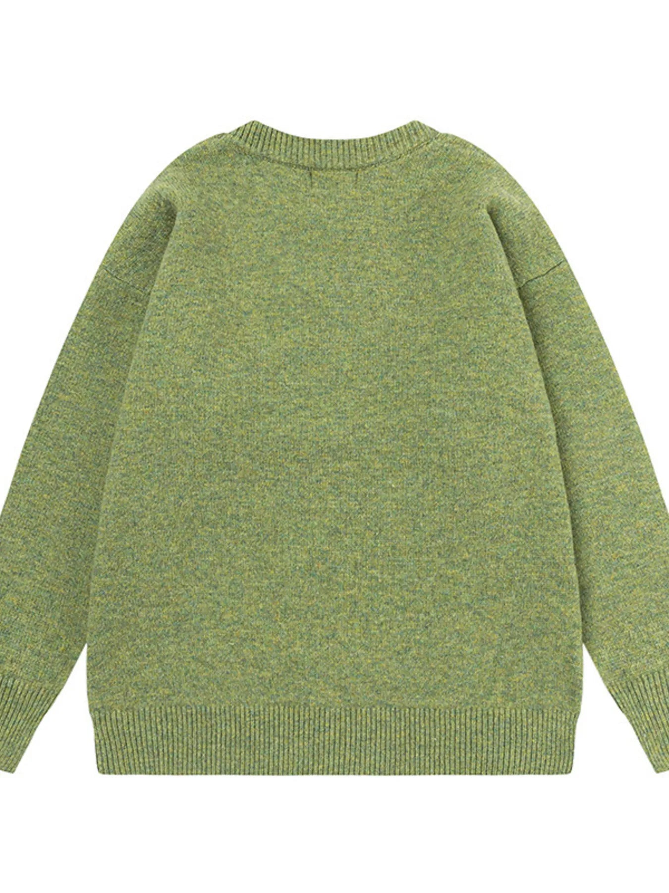Men's Letter Ribbed Hem Round Neck Sweater OutfitFlow