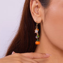 Halloween Asymmetrical Pumpkin Ghost Earrings OutfitFlow