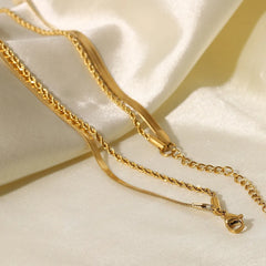 Double Layered Chain Necklace OutfitFlow