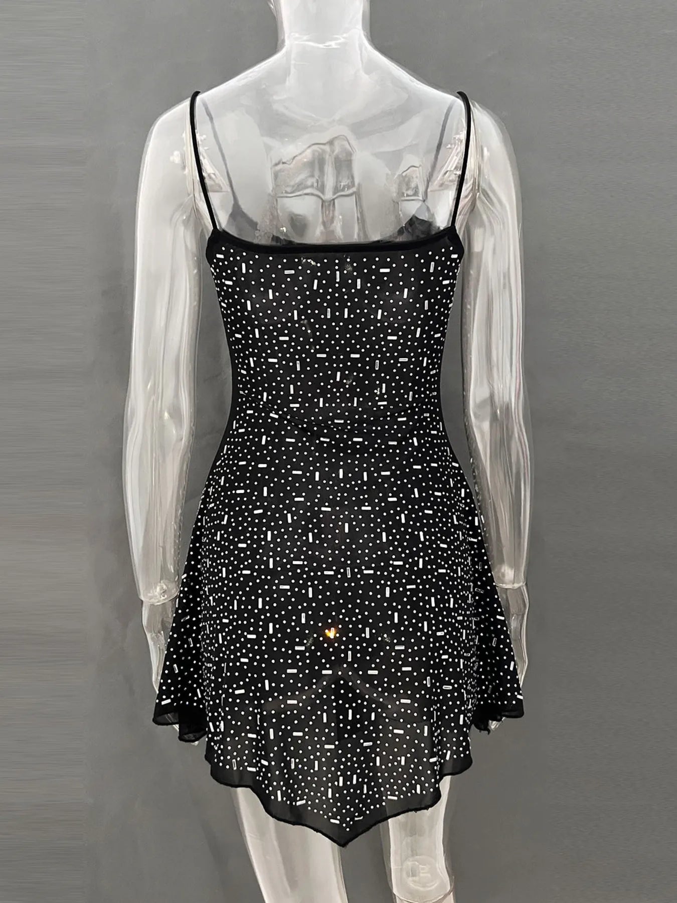 Rhinestone Decor Mini Cami Dress OutfitFlow