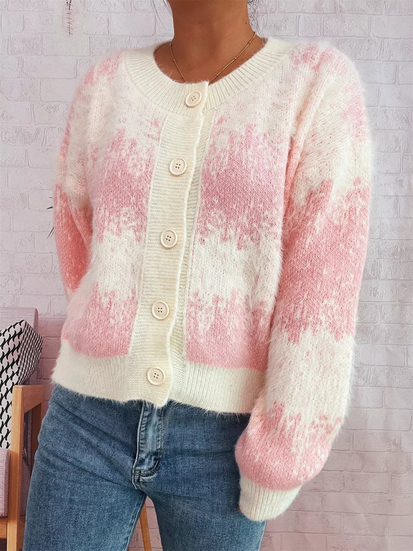 Ribbed Hem Button Up Cardigan OutfitFlow