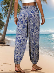 Outfit Flow - Perfee Printed Elastic Waist Pants