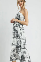 Umgee Printed Tiered Tube Midi Dress OutfitFlow