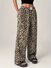 Outfit Flow - Leopard Wide Leg Pants with Pockets