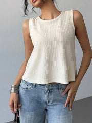 Bow Back Ribbed Tank Top OutfitFlow