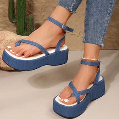 Toe Loop Platform Sandals OutfitFlow