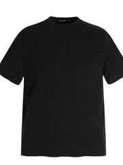 Men's Round Neck Short Sleeve T-Shirt Black OutfitFlow