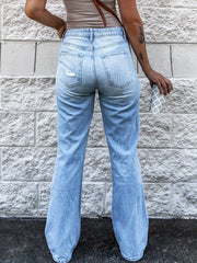 High Waist Distressed Jeans OutfitFlow