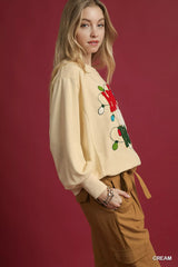 Umgee HO Applique French Terry Sweatshirt OutfitFlow