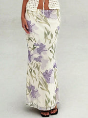 Floral Print Maxi Wrap Skirt OutfitFlow