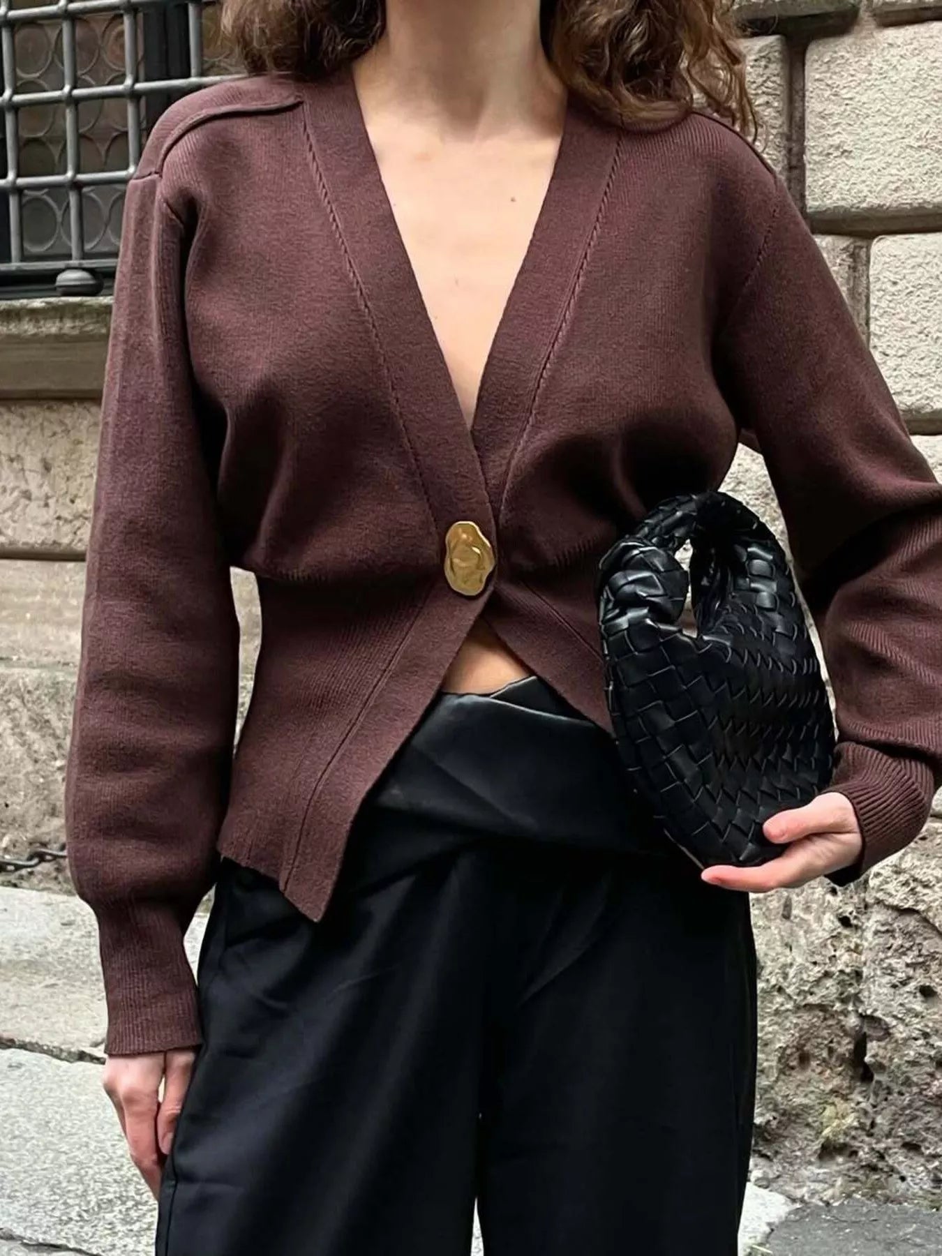 Single-Button Knit Cardigan OutfitFlow