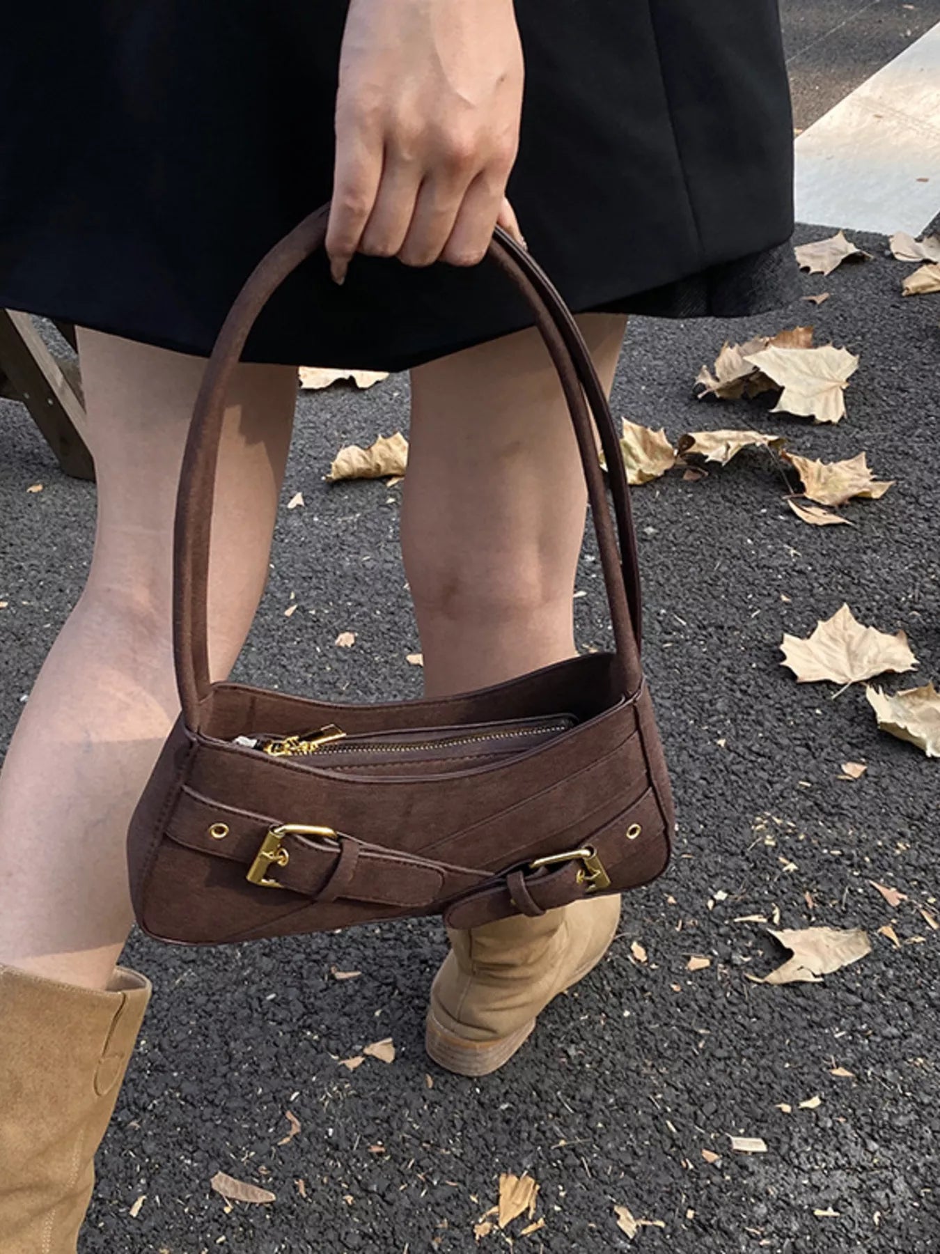 Buckle Decor Shoulder Bag Trendsi