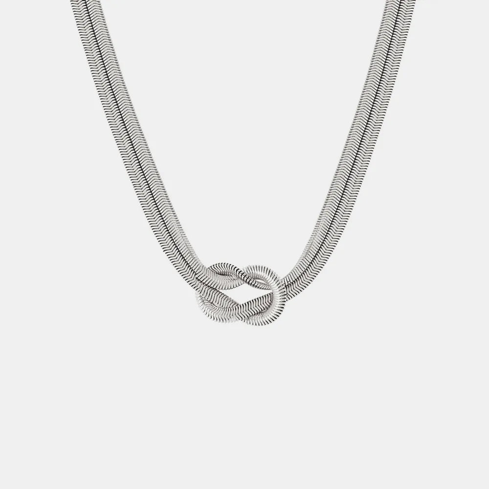 Titanium Steel Knot Necklace OutfitFlow
