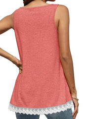 Lace Trim Wide Strap Tank Top OutfitFlow
