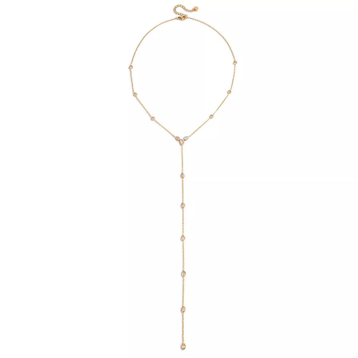 18K Gold-Plated Zircon Chain Necklace OutfitFlow