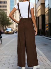 Perfee Square Neck Wide Strap Overalls