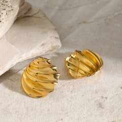 Stainless Steel Shell Shape Stud Earrings OutfitFlow