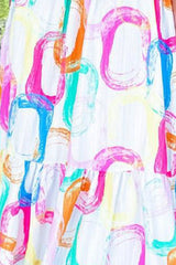 Tied Printed Sleeveless Mini Dress OutfitFlow
