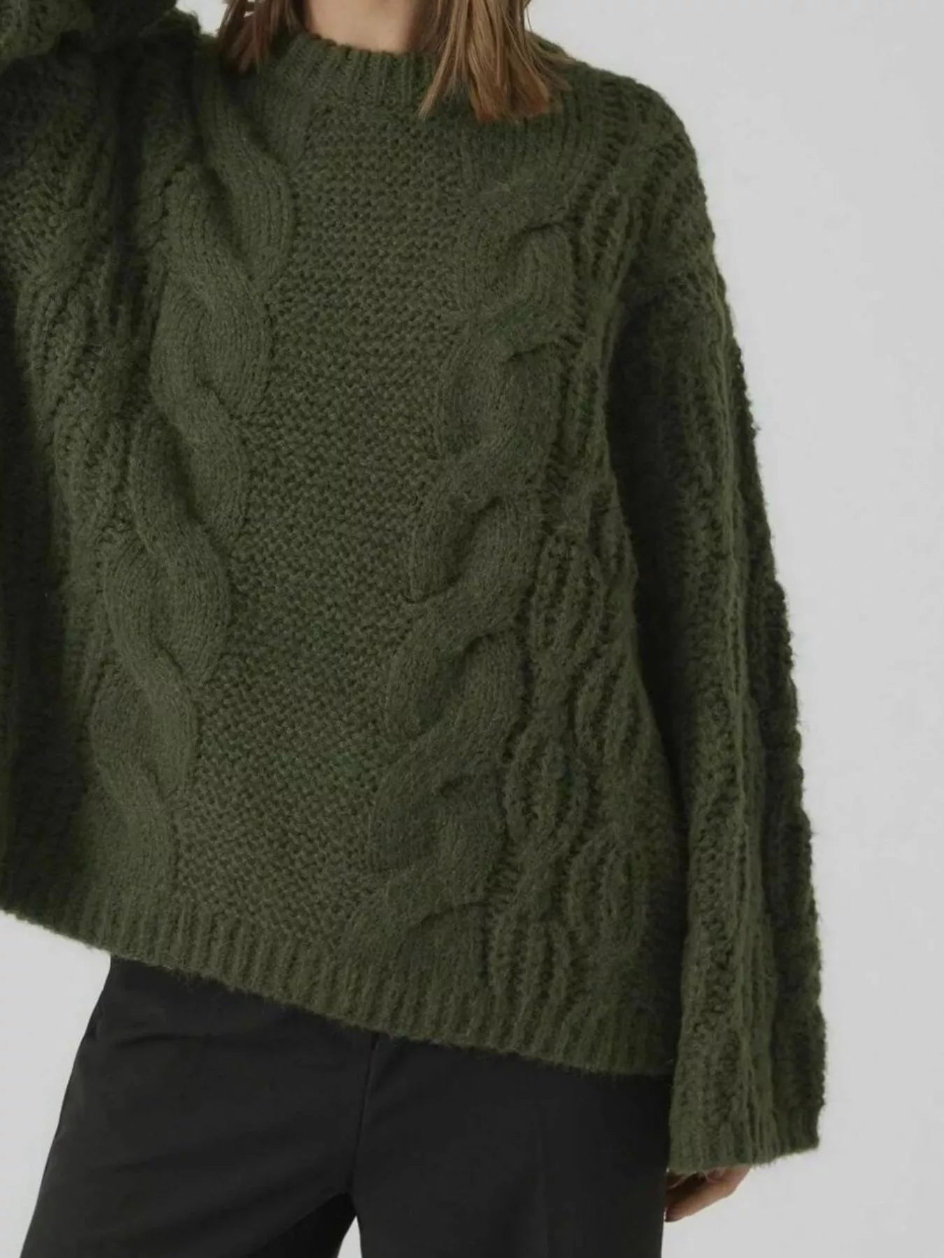Cable Knit Oversized Sweater OutfitFlow