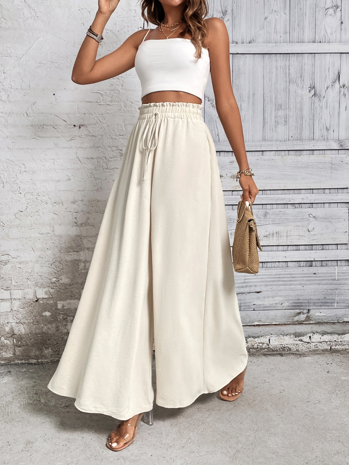 Outfit Flow - Honey Tied High Waist Wide Leg Pants