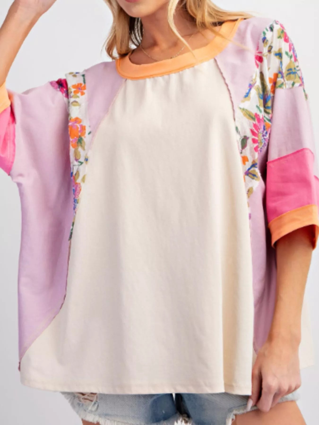 Striped Floral Long Sleeve T-Shirt OutfitFlow