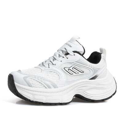 Letter Lace-Up Round Toe Athletic Shoes OutfitFlow