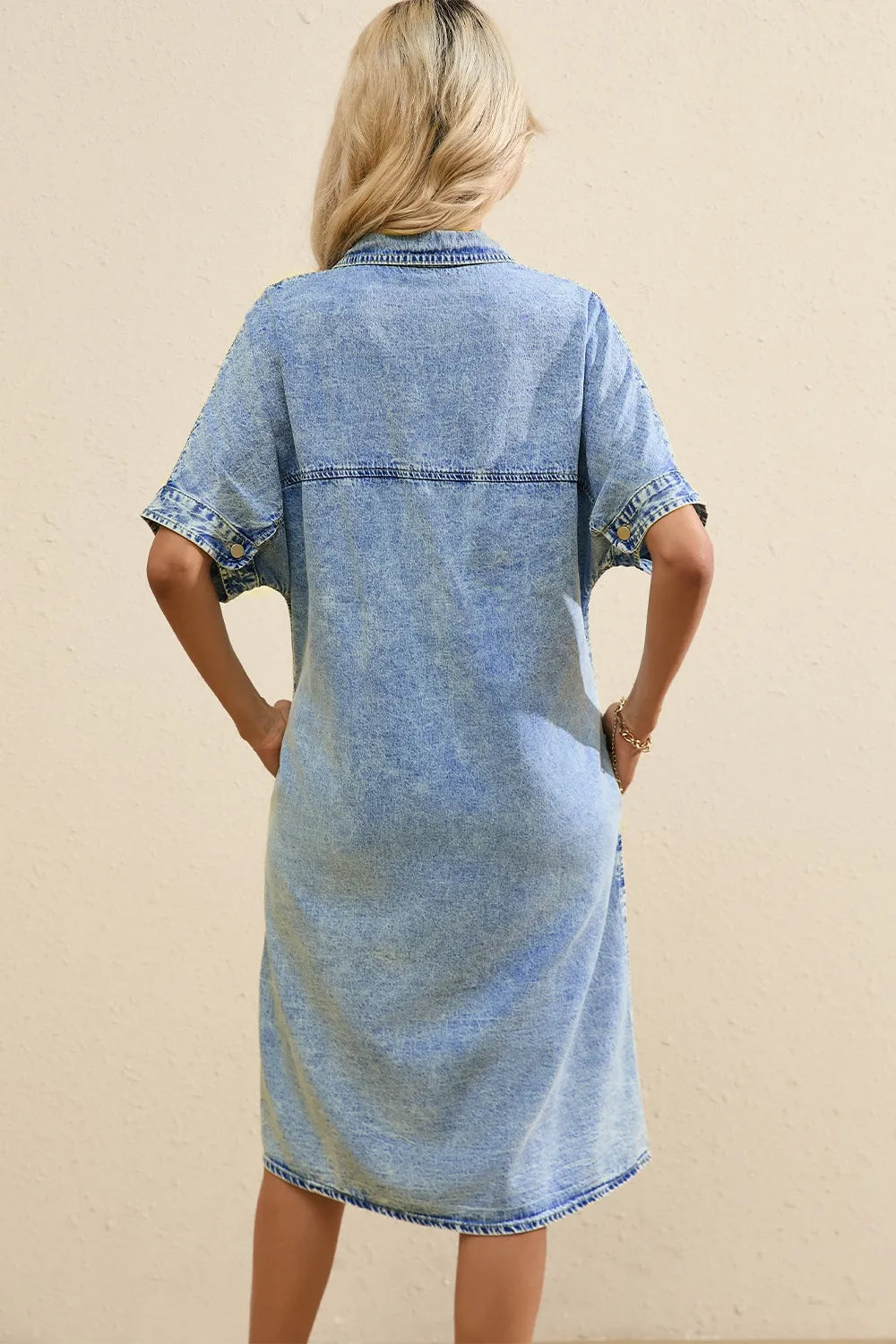 Oversized Button Down Denim Shirt Dress OutfitFlow