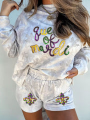 Queen of Mardi Gras Top and Shorts Set OutfitFlow