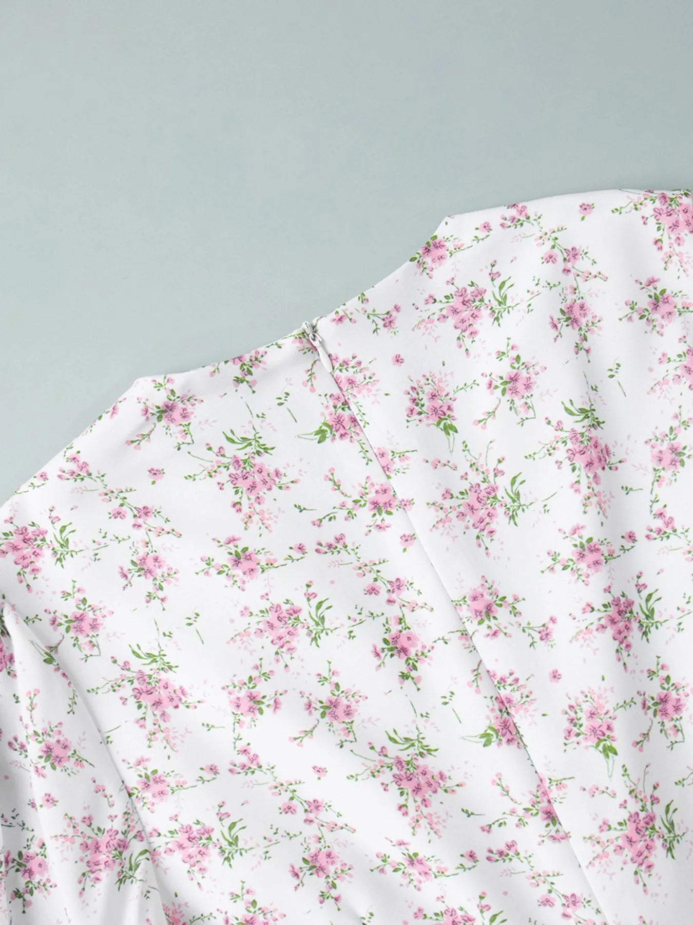 Floral Print Balloon Sleeve Dress OutfitFlow