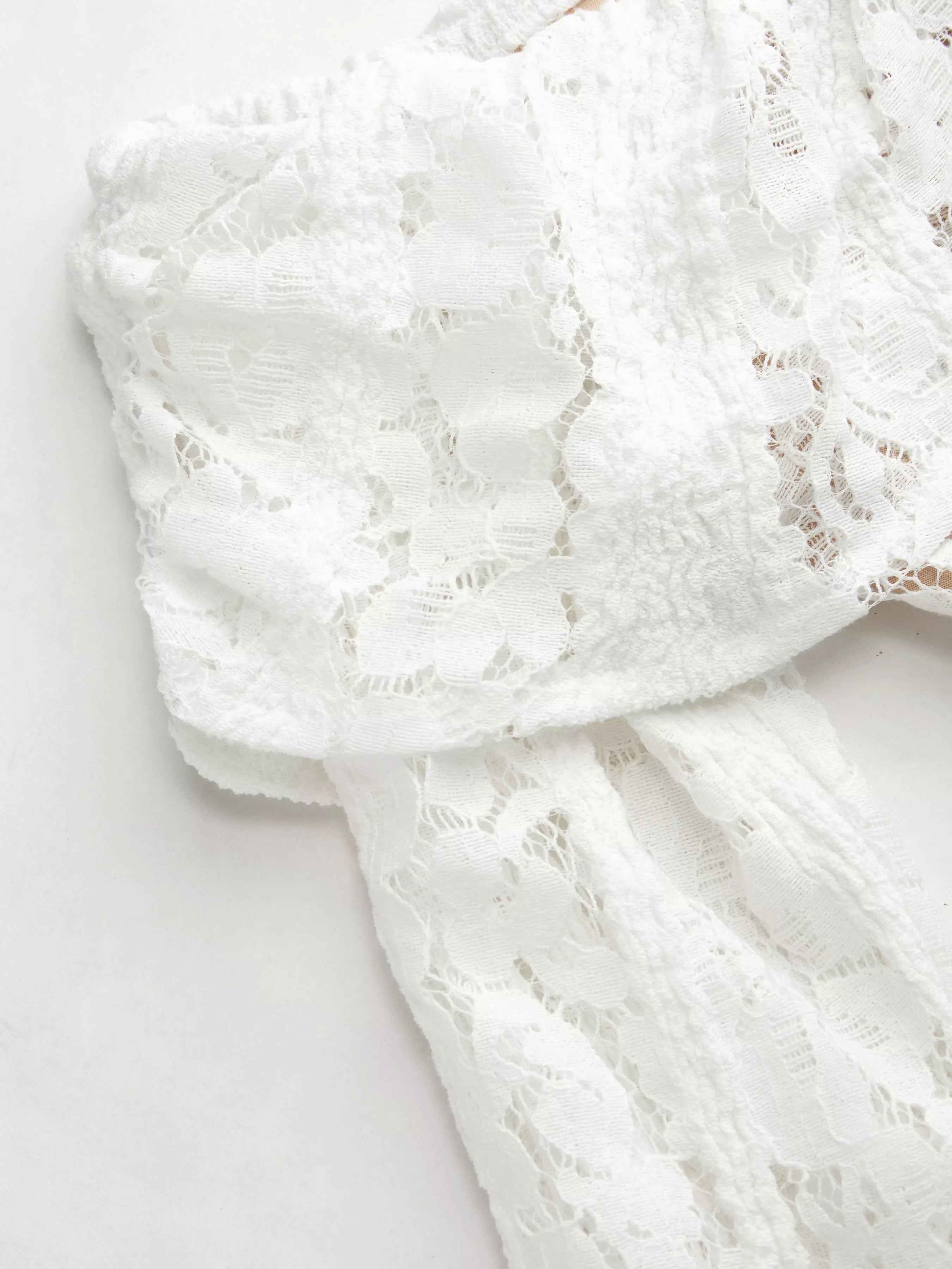 Off-Shoulder Lace Top with Bell Sleeves OutfitFlow
