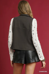 Umgee Zip-Front Fitted Vest with Pockets Trendsi