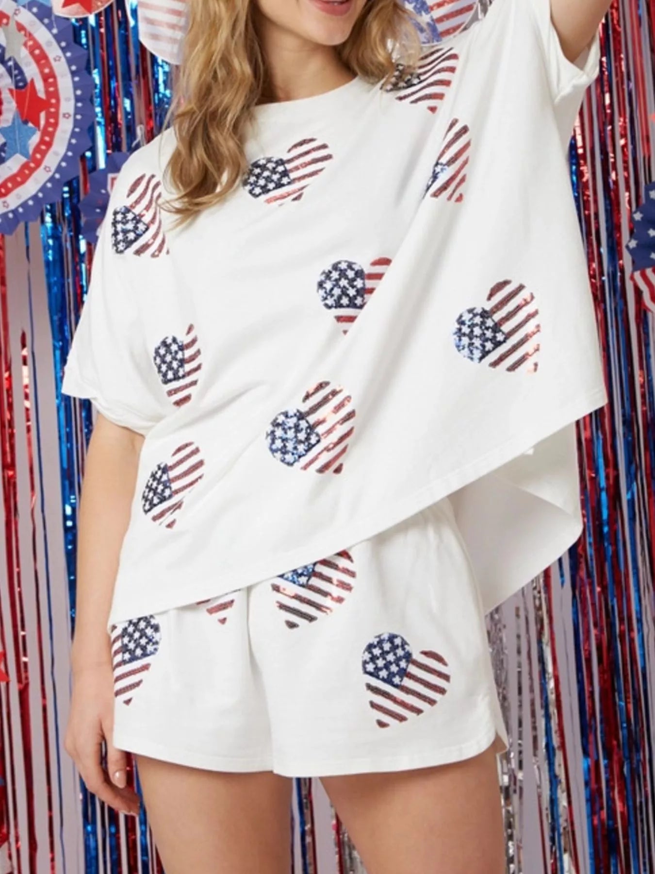 Sequin High-Low Top and Shorts Set Love OutfitFlow