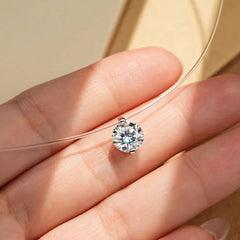 1 Carat Moissanite 925 Sterling Silver Necklace OutfitFlow