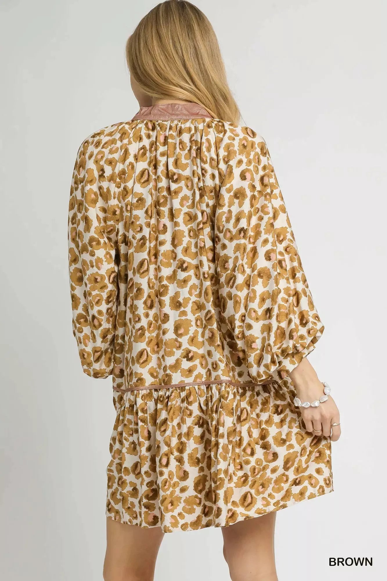 Umgee Leopard Print Tiered Mini Dress OutfitFlow