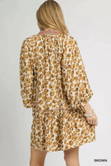 Umgee Leopard Print Tiered Mini Dress OutfitFlow