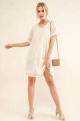 And The Why Woven Leopard Baby Doll Roll-Sleeve Casual Dress OutfitFlow