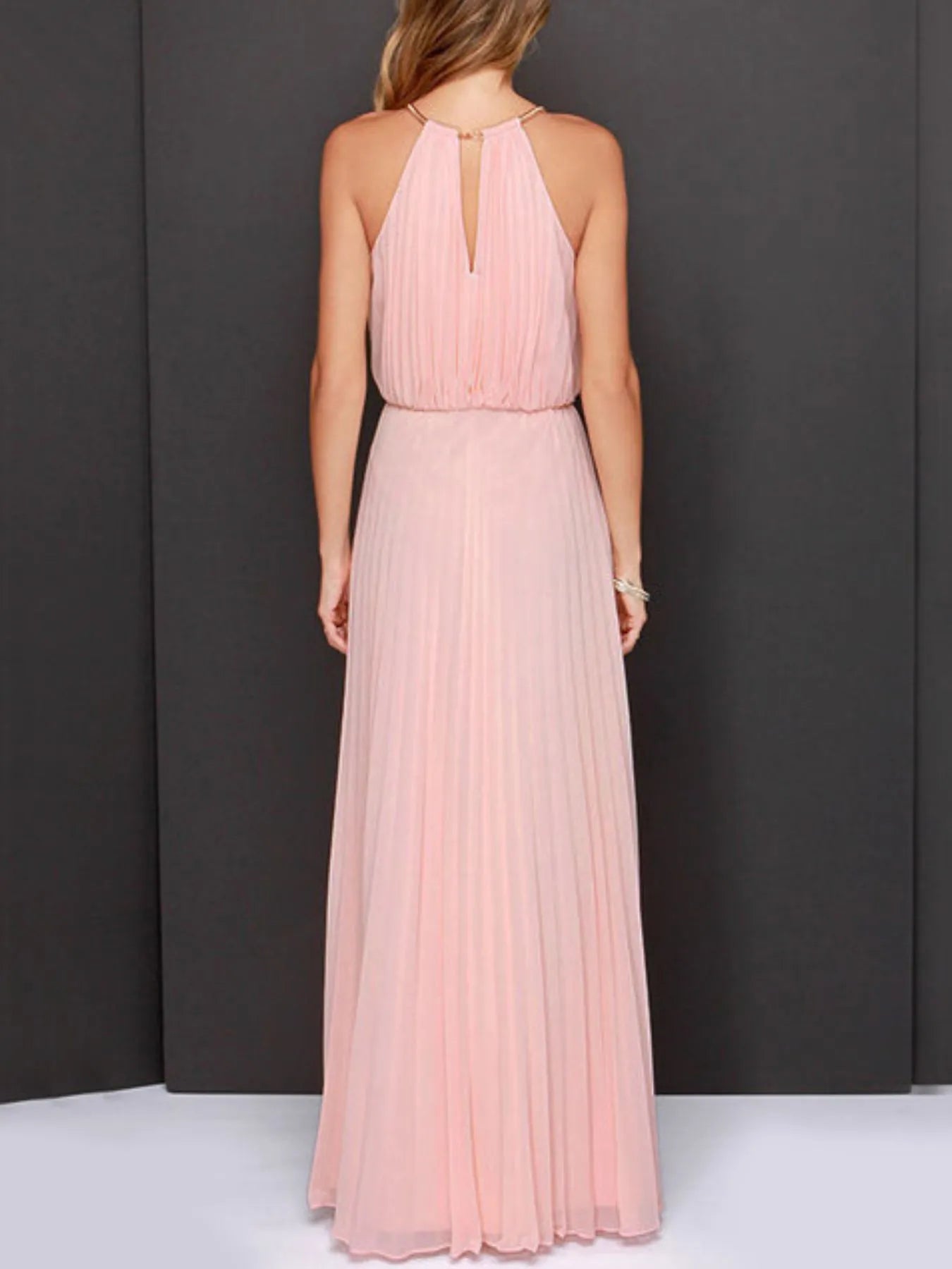 Pleated Sleeveless Maxi Tank Dress OutfitFlow