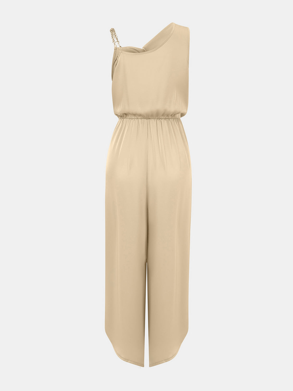 Chain Detail Asymmetrical Neck Jumpsuit