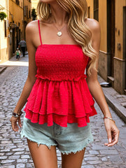 Smocked Ruffle Cami Top OutfitFlow