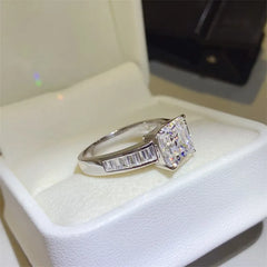 3 Carat Moissanite 925 Sterling Silver Square Shape Ring OutfitFlow