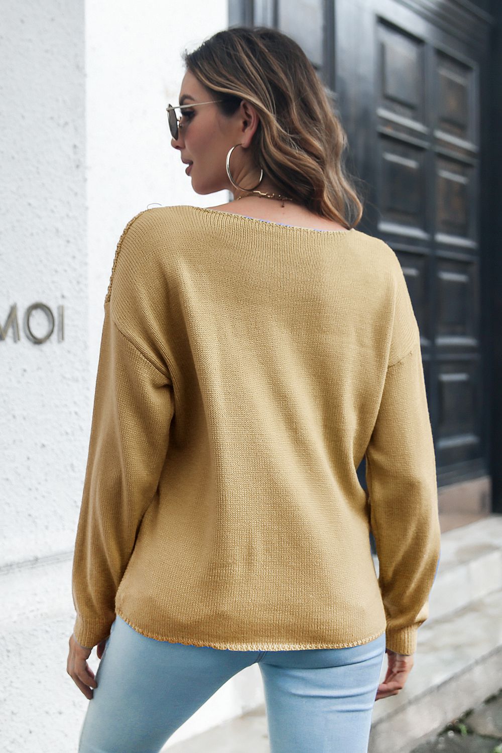 Cable-Knit V-Neck Sweater OutfitFlow