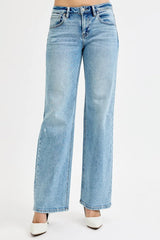 RISEN Full Size Low Rise Ankle Boyfriend Distressed Jeans Plus Size MEDIUM OutfitFlow