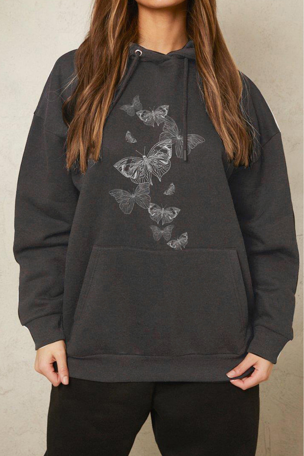 Outfit Flow - Simply Love Simply Love Full Size Dropped Shoulder Butterfly Graphic Hoodie