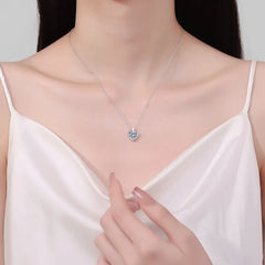 2 Carat Moissanite 925 Sterling Silver Heart Shape Necklace OutfitFlow