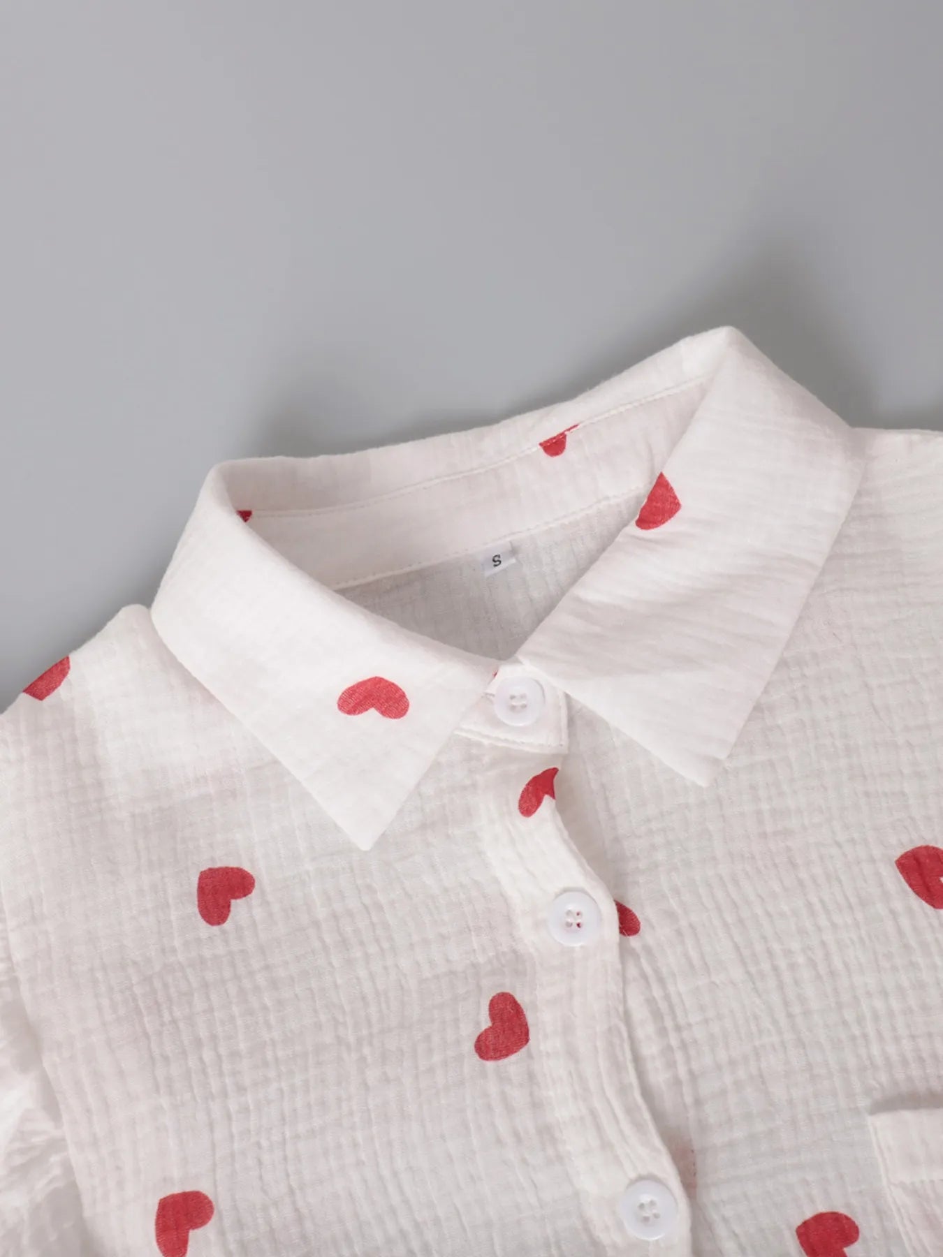 Colorful Heart Print Shirt and Shorts Set OutfitFlow